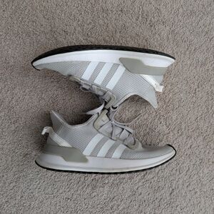 adidas Light Gray & White Knit U- path Sneaker Size 7